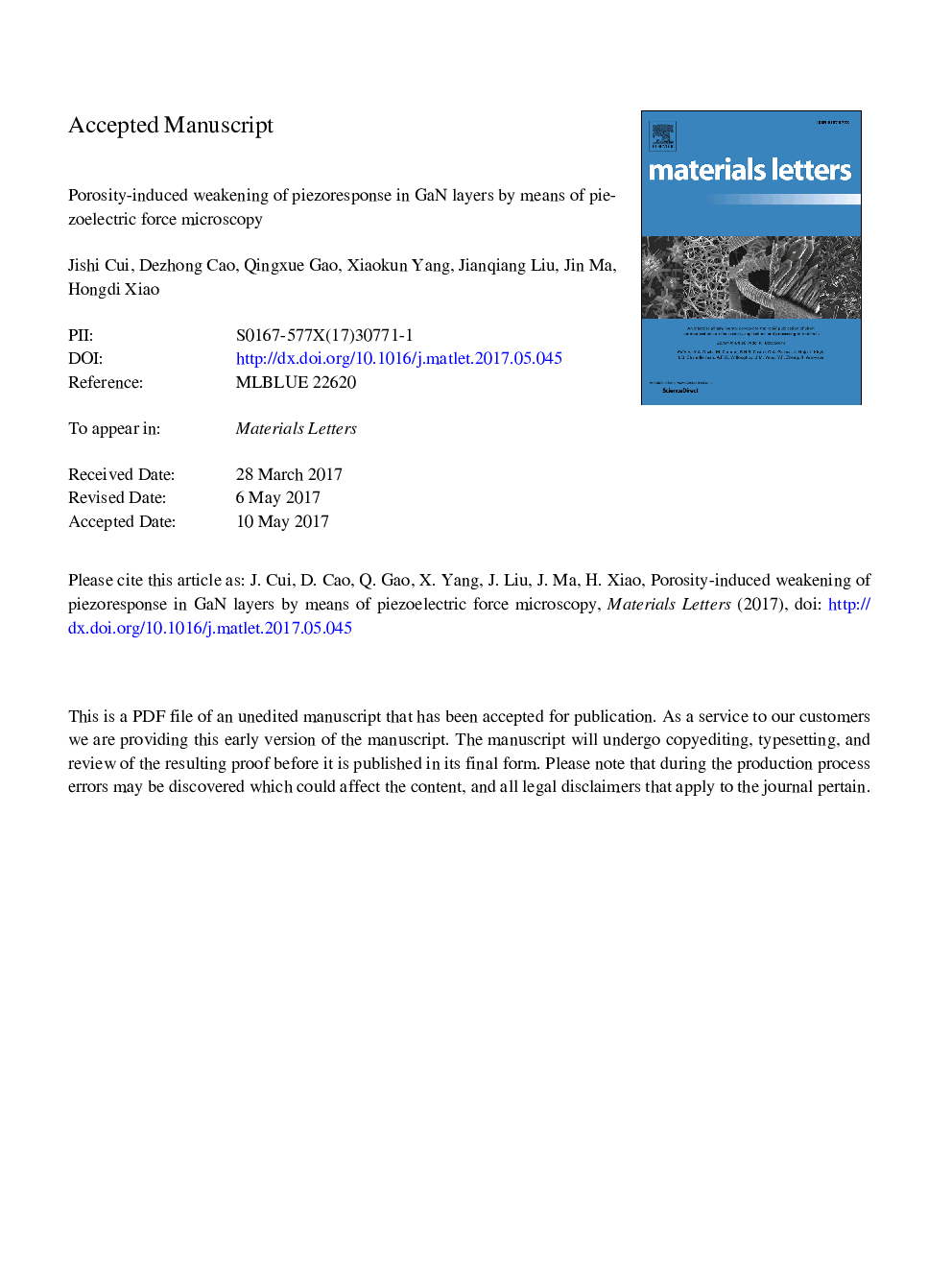 Porosity-induced weakening of piezoresponse in GaN layers by means of piezoelectric force microscopy