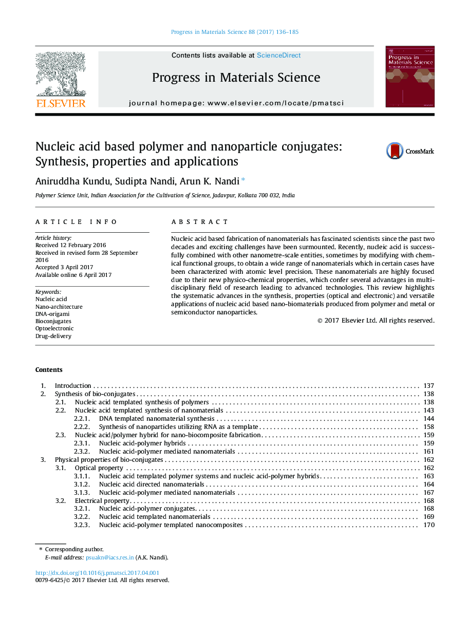 Nucleic acid based polymer and nanoparticle conjugates: Synthesis, properties and applications