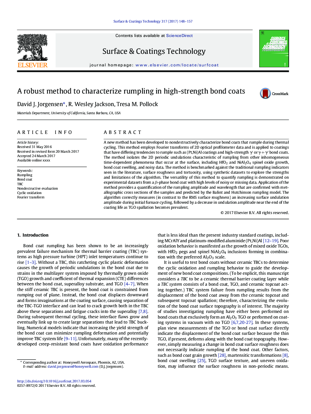 A robust method to characterize rumpling in high-strength bond coats