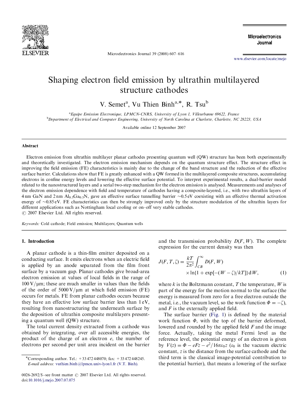 Shaping electron field emission by ultrathin multilayered structure cathodes