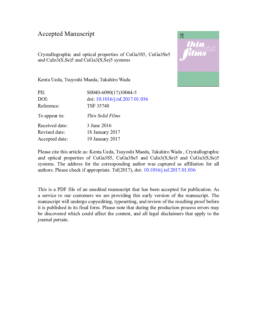 Crystallographic and optical properties of CuGa3S5, CuGa3Se5 and CuIn3(S,Se)5 and CuGa3(S,Se)5 systems