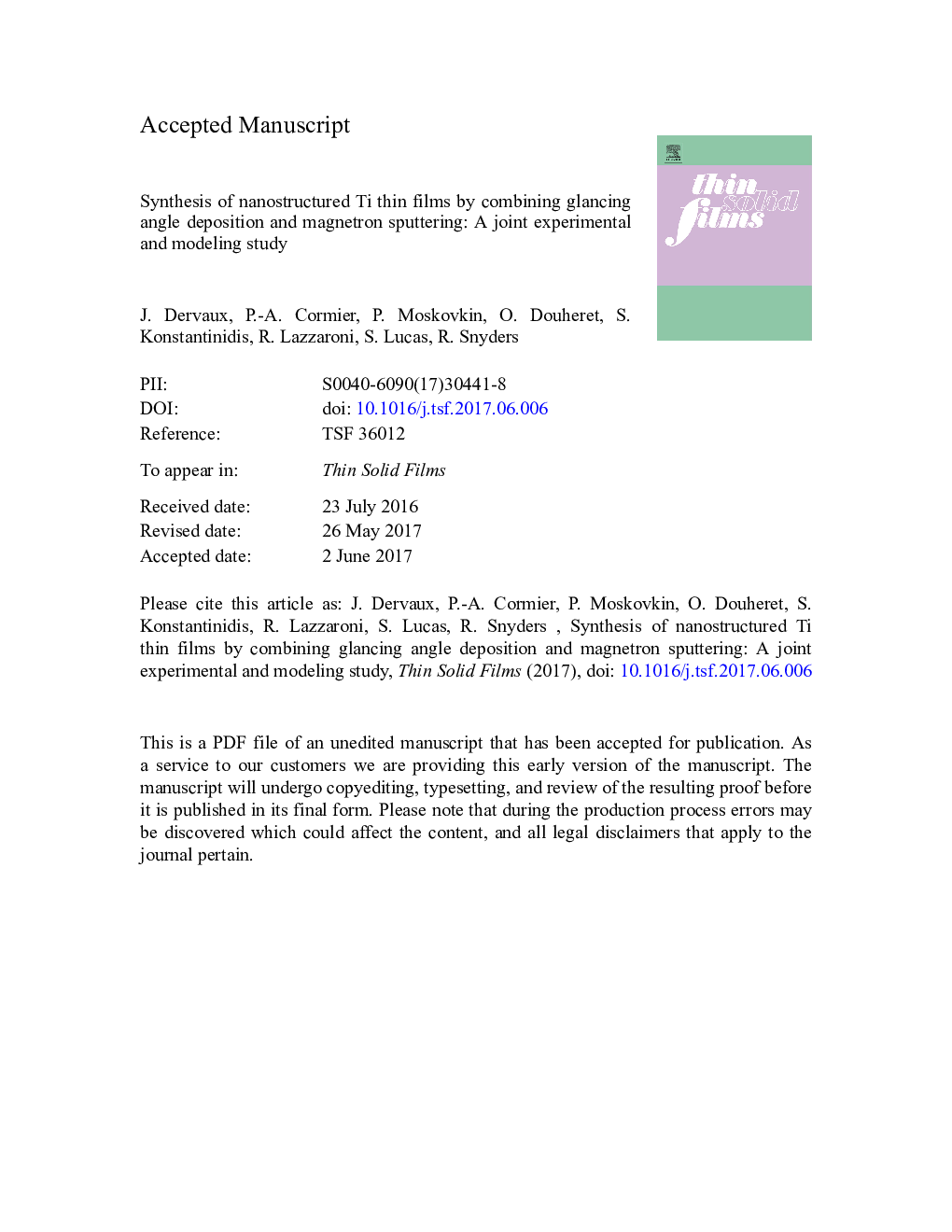 Synthesis of nanostructured Ti thin films by combining glancing angle deposition and magnetron sputtering: A joint experimental and modeling study