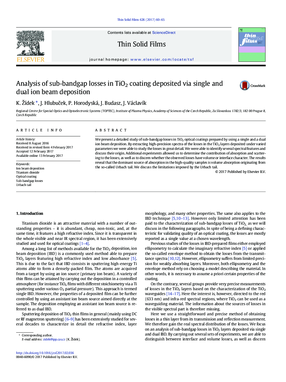 Analysis of sub-bandgap losses in TiO2 coating deposited via single and dual ion beam deposition