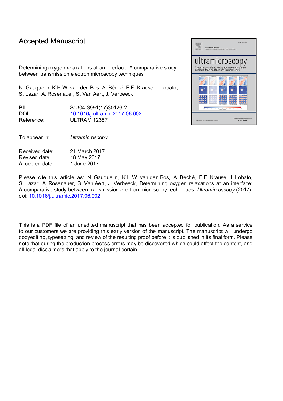 Determining oxygen relaxations at an interface: A comparative study between transmission electron microscopy techniques