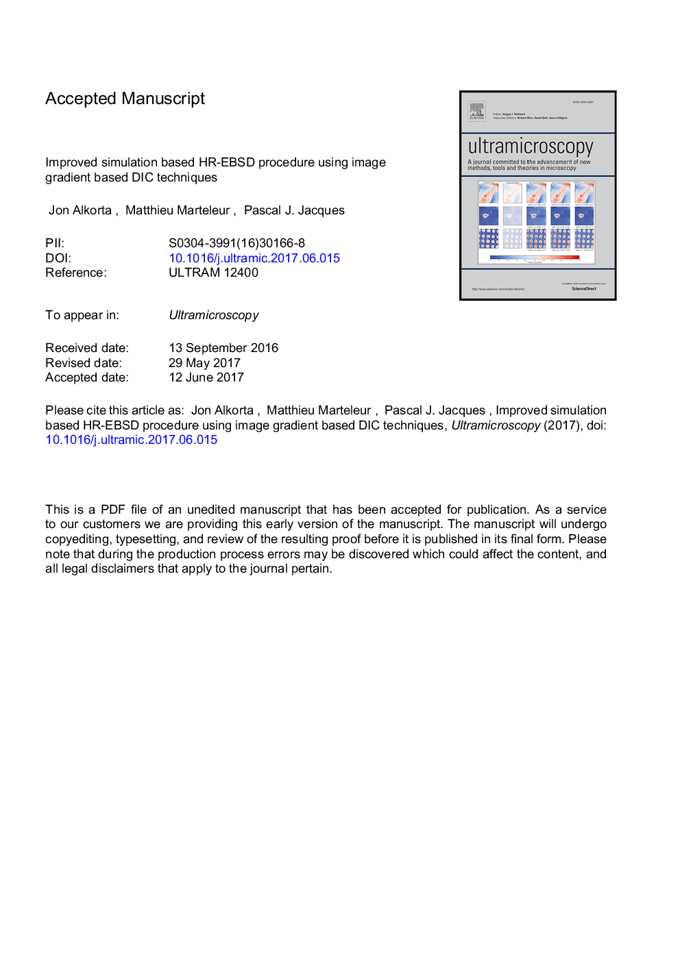 Improved simulation based HR-EBSD procedure using image gradient based DIC techniques