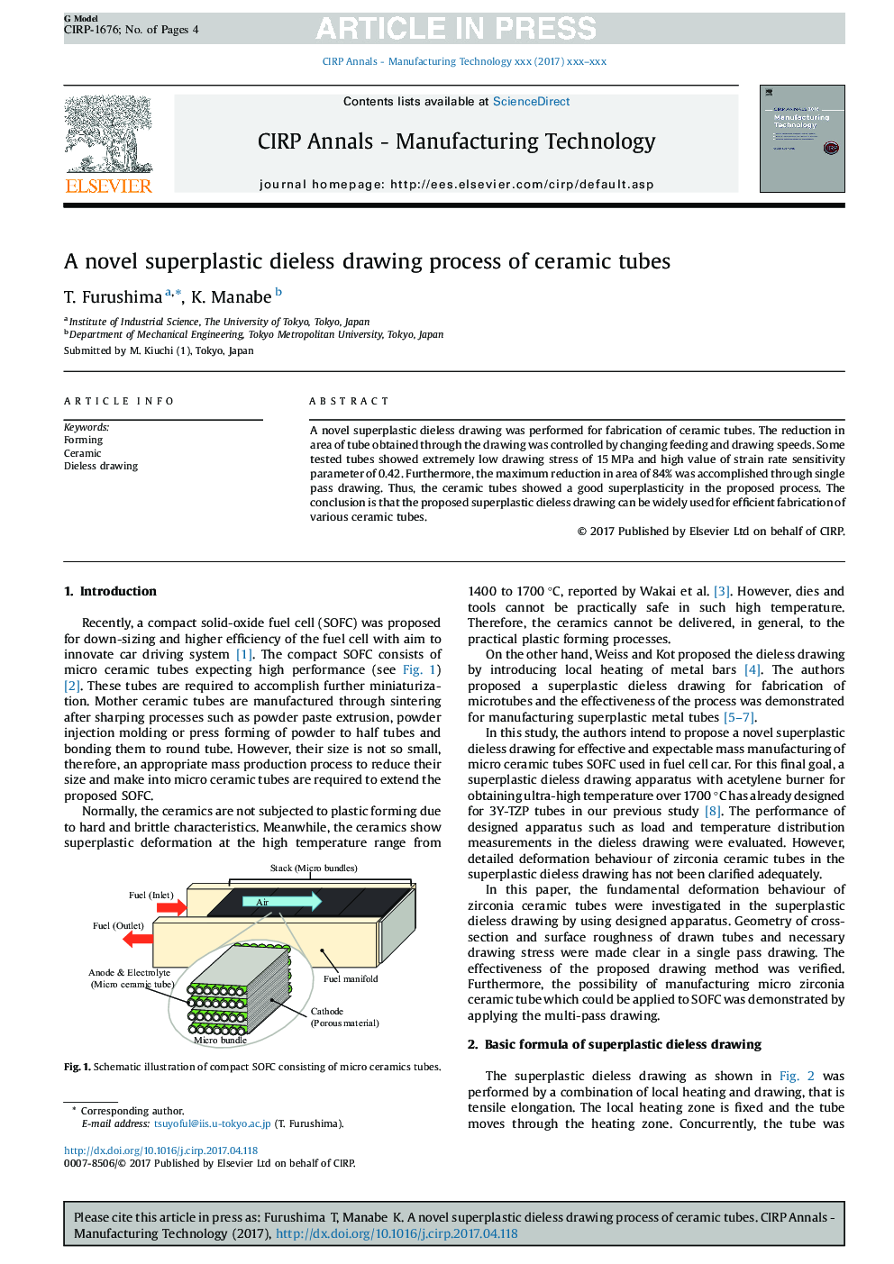 A novel superplastic dieless drawing process of ceramic tubes