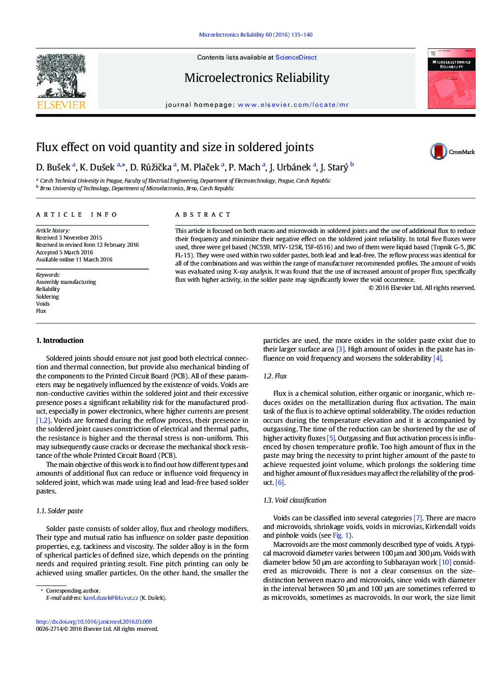 Flux effect on void quantity and size in soldered joints