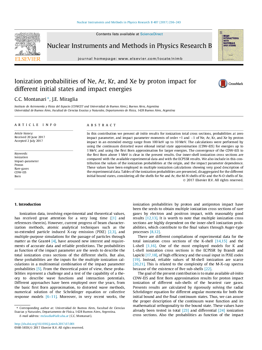 Ionization probabilities of Ne, Ar, Kr, and Xe by proton impact for different initial states and impact energies