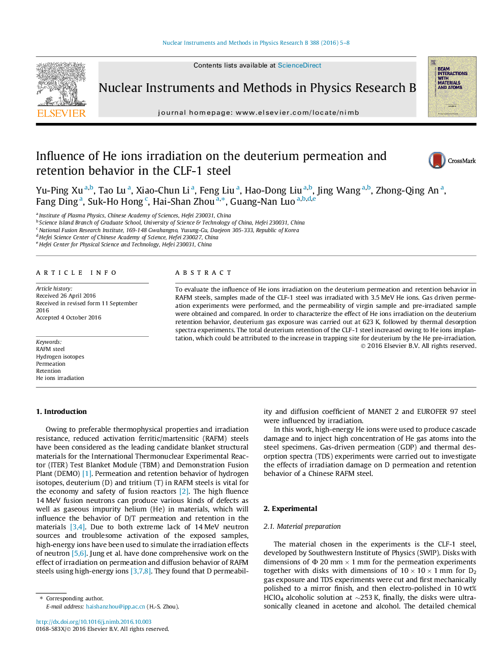 Influence of He ions irradiation on the deuterium permeation and retention behavior in the CLF-1 steel