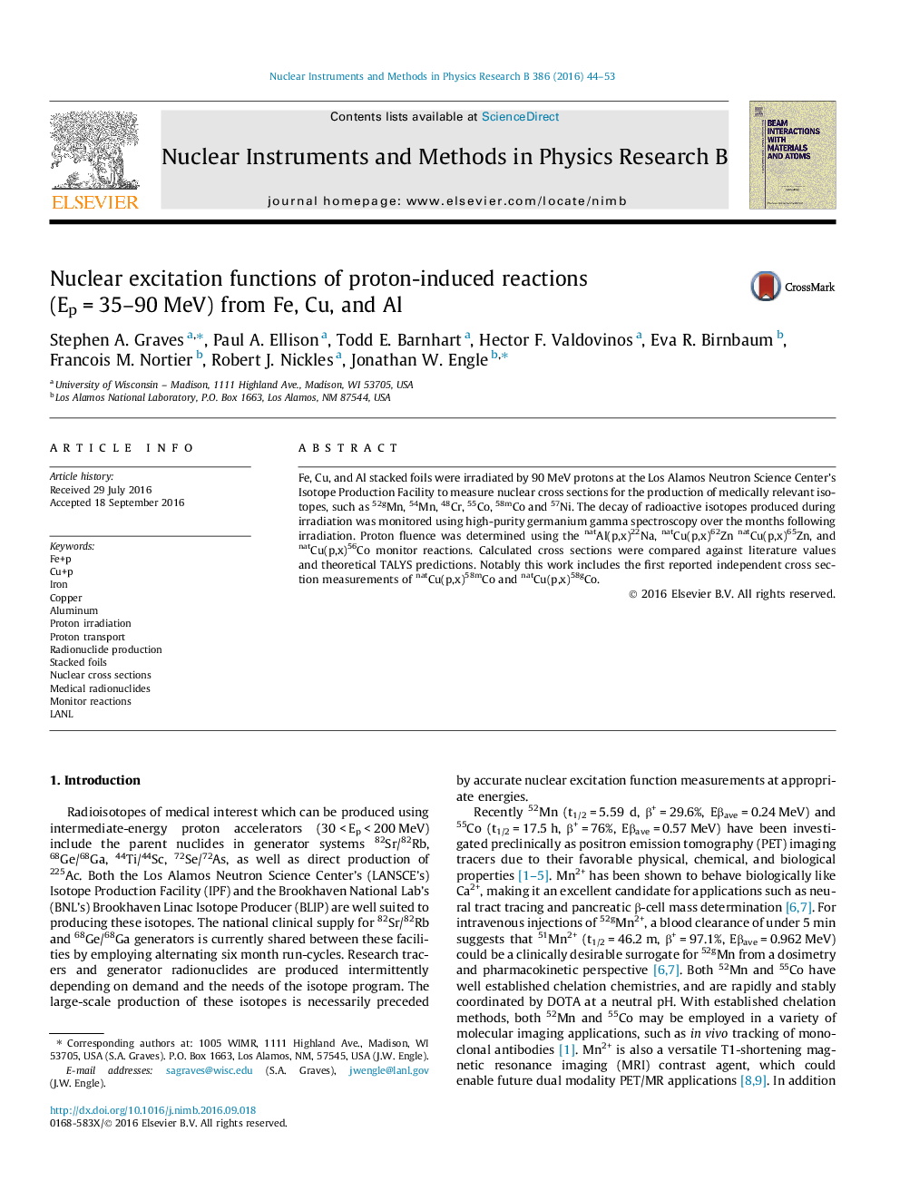 Nuclear excitation functions of proton-induced reactions (EpÂ =Â 35-90Â MeV) from Fe, Cu, and Al