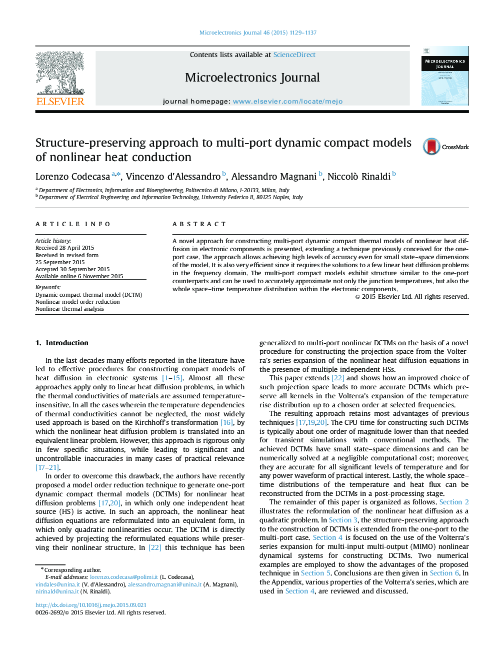 Structure-preserving approach to multi-port dynamic compact models of nonlinear heat conduction