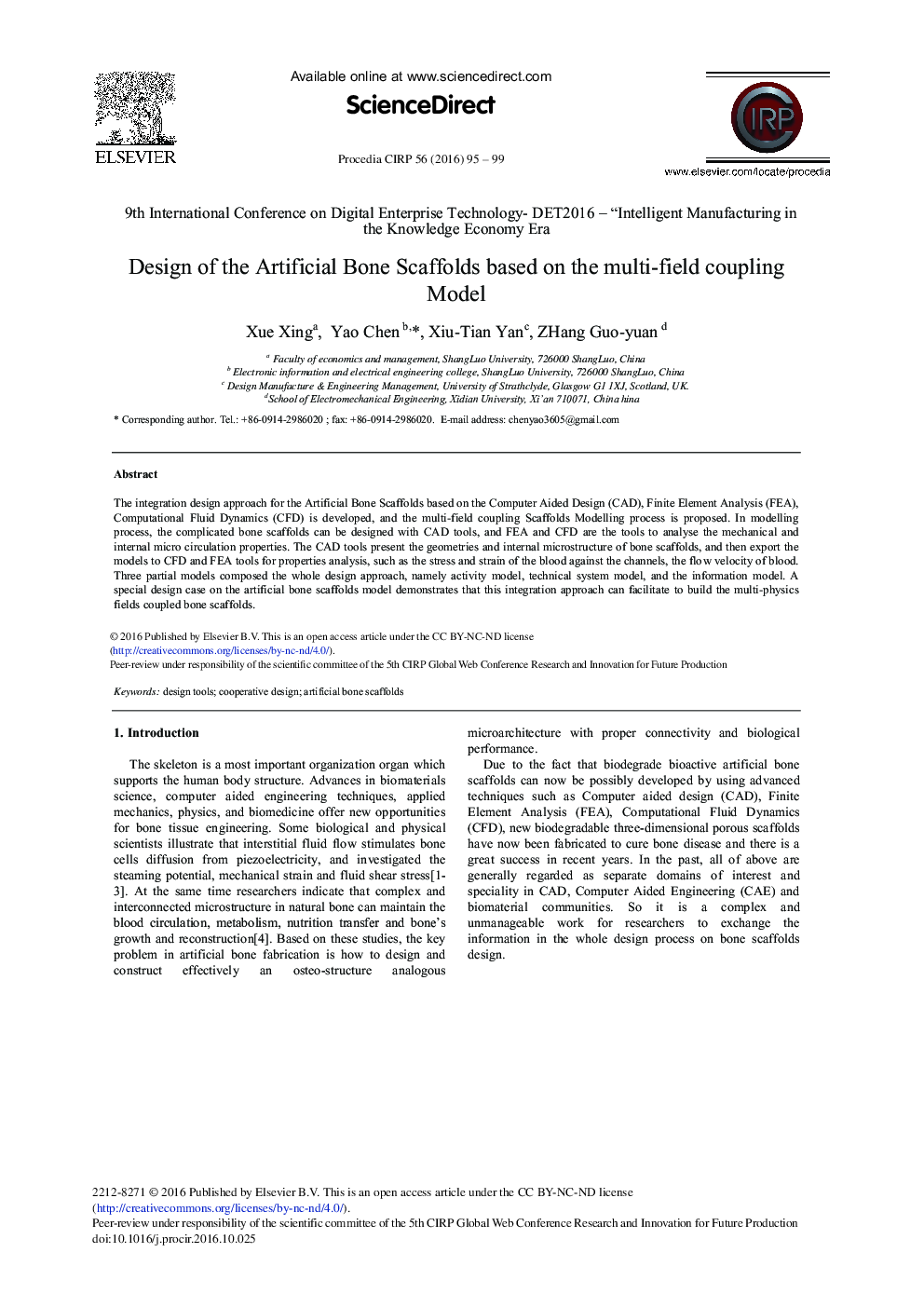 Design of the Artificial Bone Scaffolds Based on the Multi-field Coupling Model