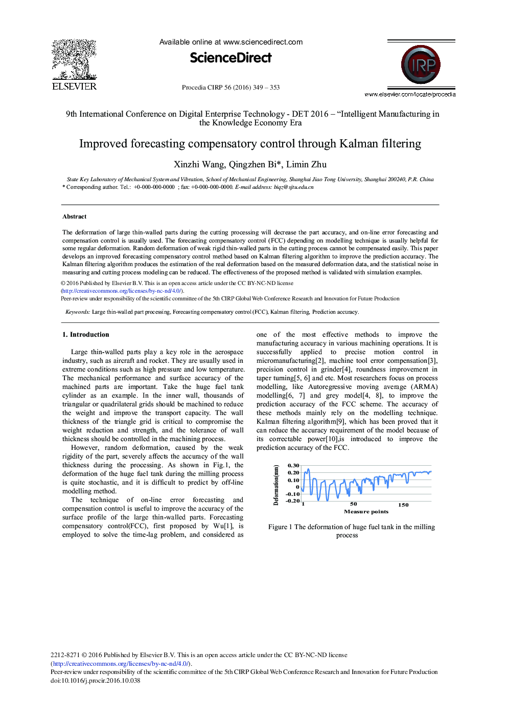 Improved Forecasting Compensatory Control through Kalman Filtering