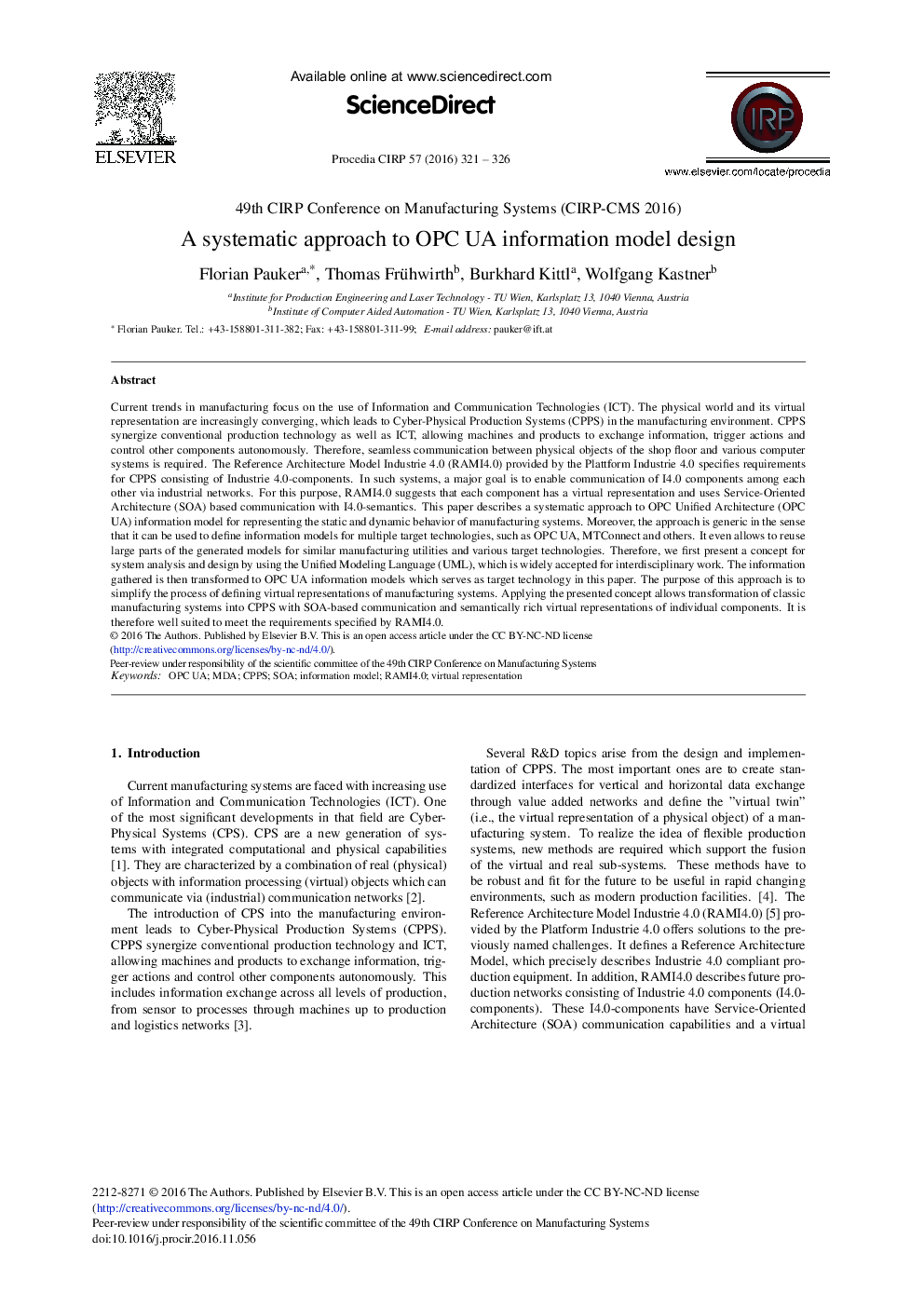 A Systematic Approach to OPC UA Information Model Design