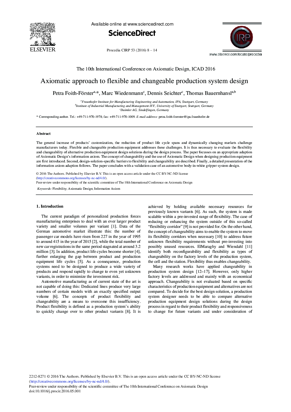 Axiomatic Approach to Flexible and Changeable Production System Design