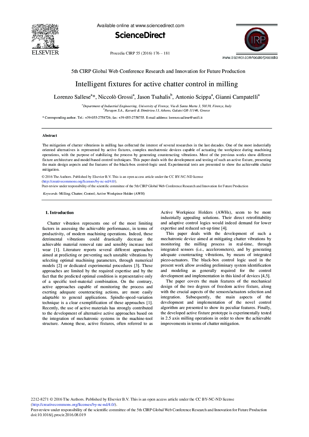 Intelligent Fixtures for Active Chatter Control in Milling