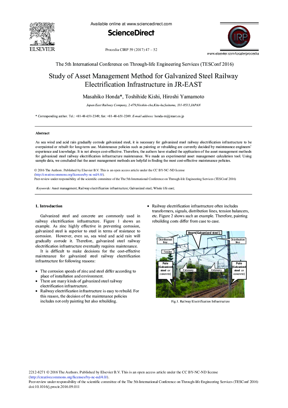 Study of Asset Management Method for Galvanized Steel Railway Electrification Infrastructure in JR-EAST