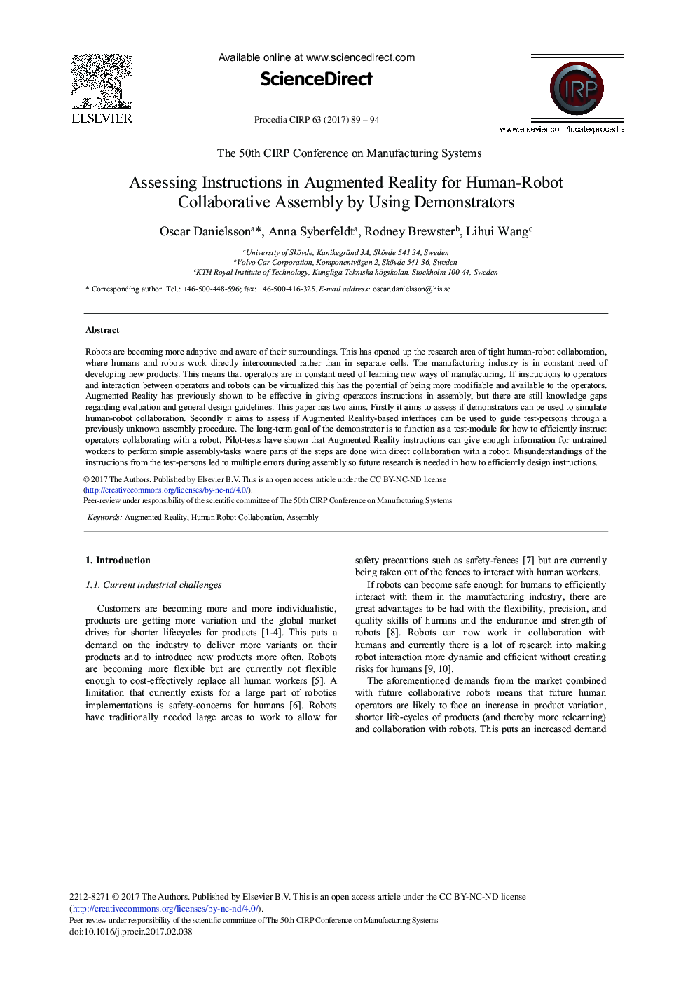 Assessing Instructions in Augmented Reality for Human-robot Collaborative Assembly by Using Demonstrators