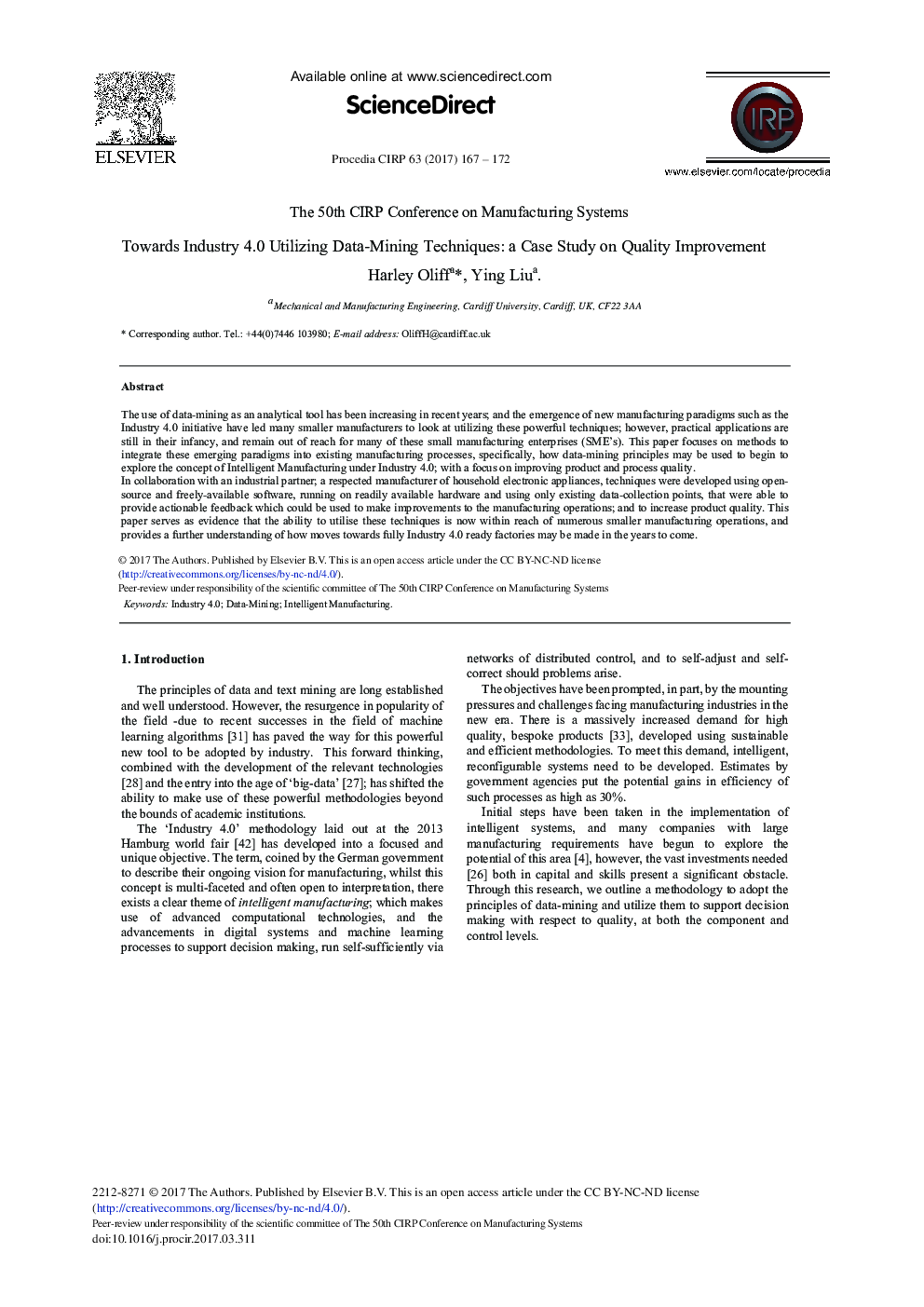 Towards Industry 4.0 Utilizing Data-Mining Techniques: A Case Study on Quality Improvement