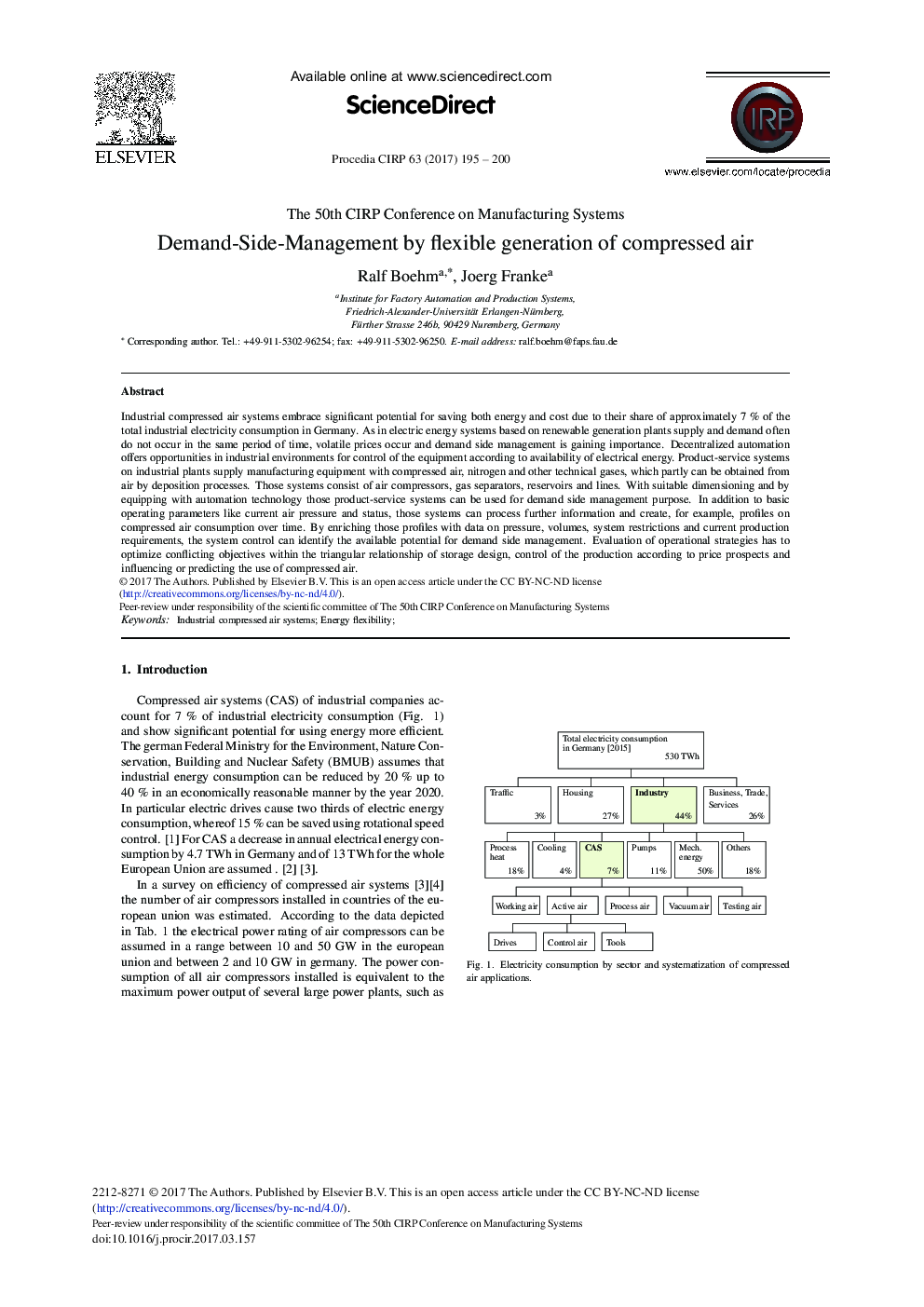 Demand-side-management by Flexible Generation of Compressed Air