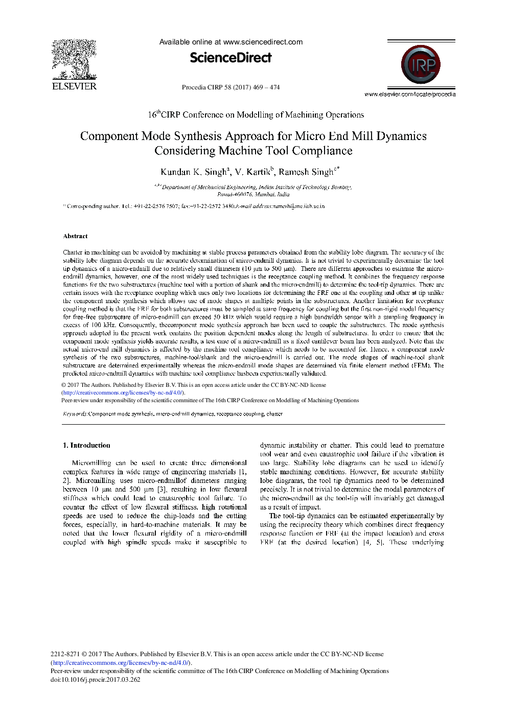 Component Mode Synthesis Approach for Micro End Mill Dynamics Considering Machine Tool Compliance