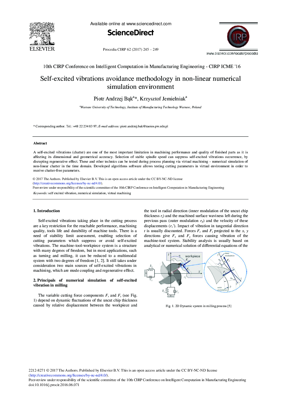 Self-excited Vibrations Avoidance Methodology in Non-linear Numerical Simulation Environment