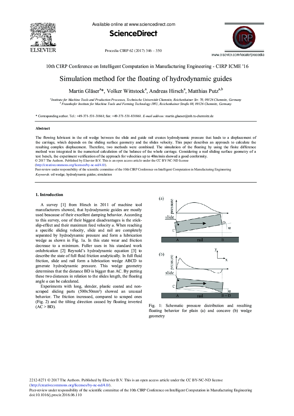 Simulation Method for the Floating of Hydrodynamic Guides