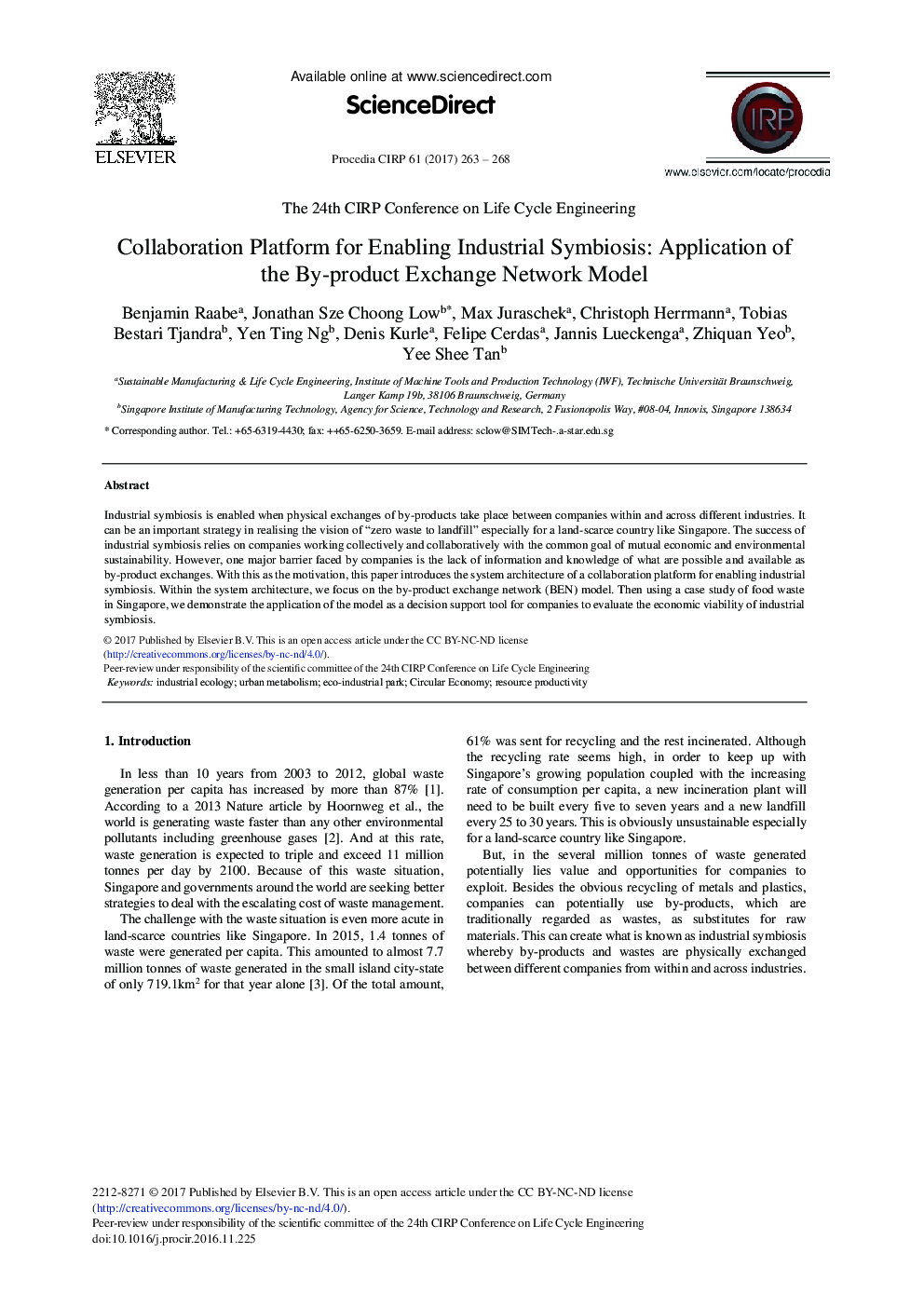 Collaboration Platform for Enabling Industrial Symbiosis: Application of the By-product Exchange Network Model