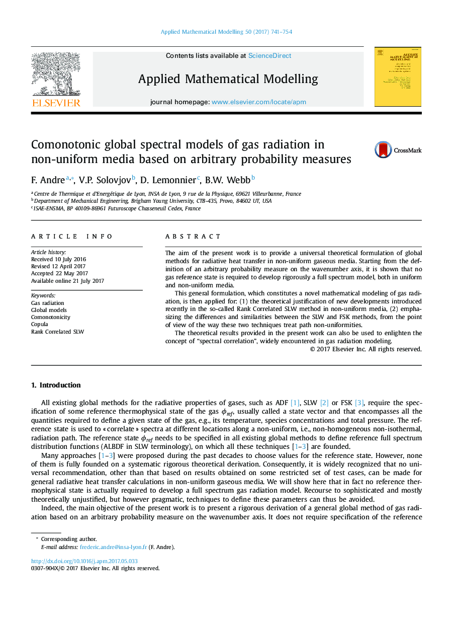 Comonotonic global spectral models of gas radiation in non-uniform media based on arbitrary probability measures