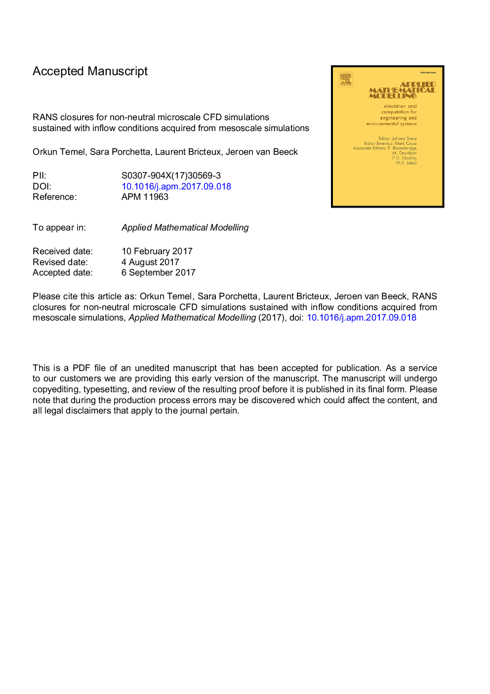 RANS closures for non-neutral microscale CFD simulations sustained with inflow conditions acquired from mesoscale simulations