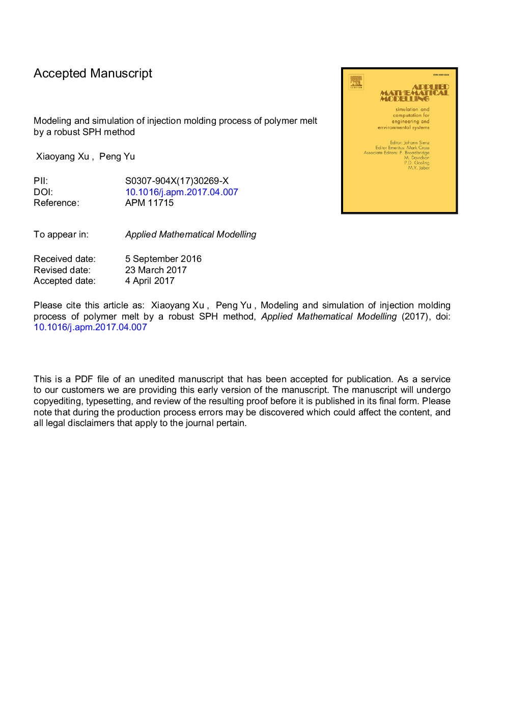 Modeling and simulation of injection molding process of polymer melt by a robust SPH method