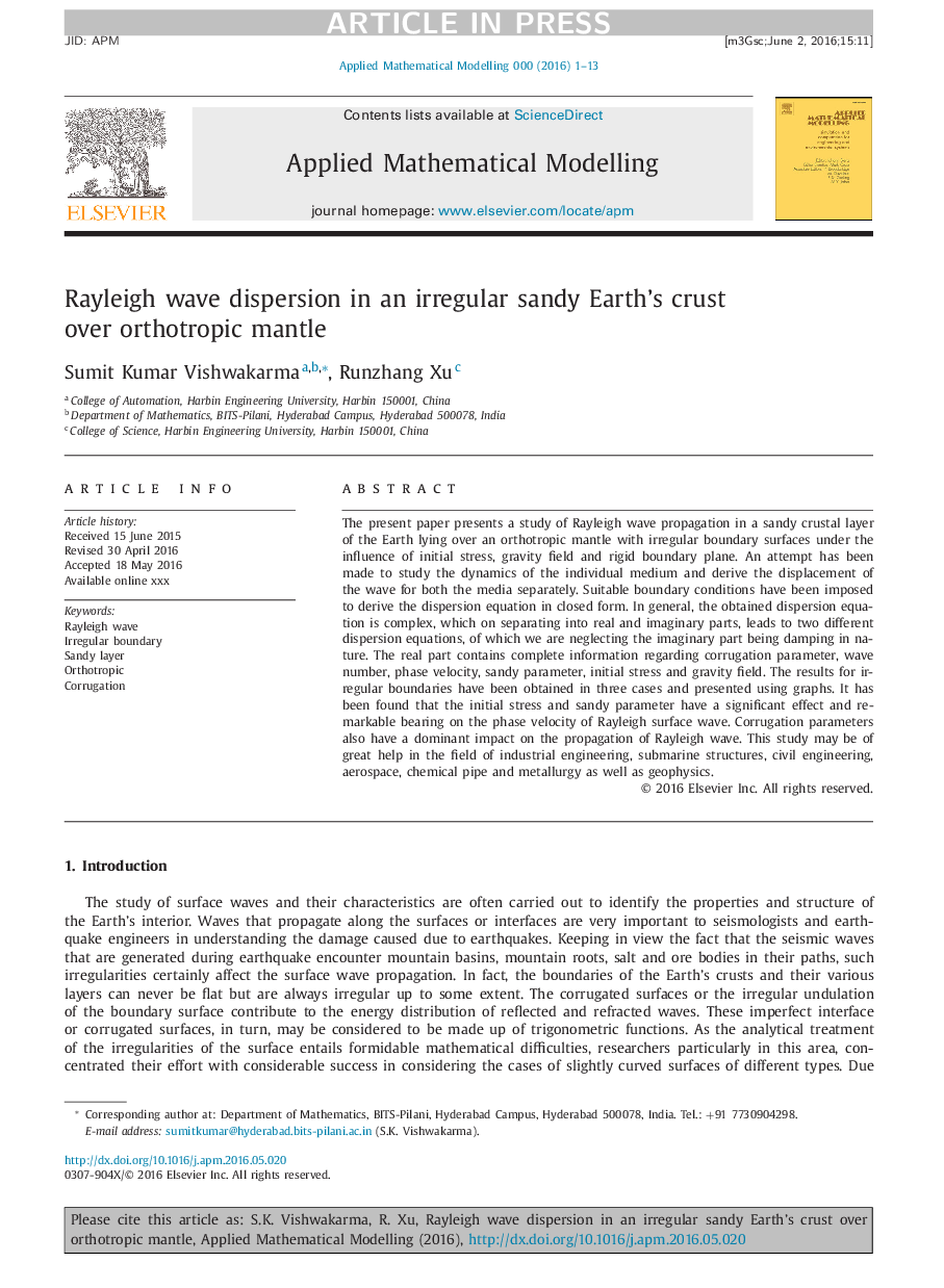 Rayleigh wave dispersion in an irregular sandy Earth's crust over orthotropic mantle