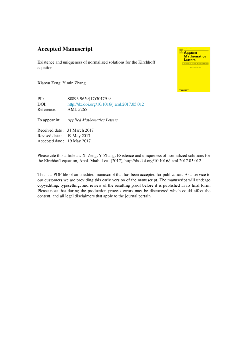 Existence and uniqueness of normalized solutions for the Kirchhoff equation