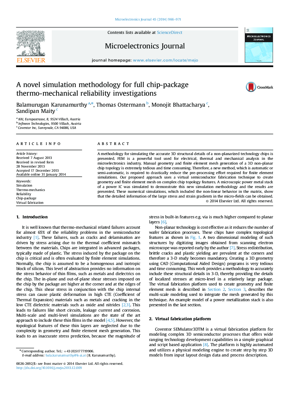 A novel simulation methodology for full chip-package thermo-mechanical reliability investigations