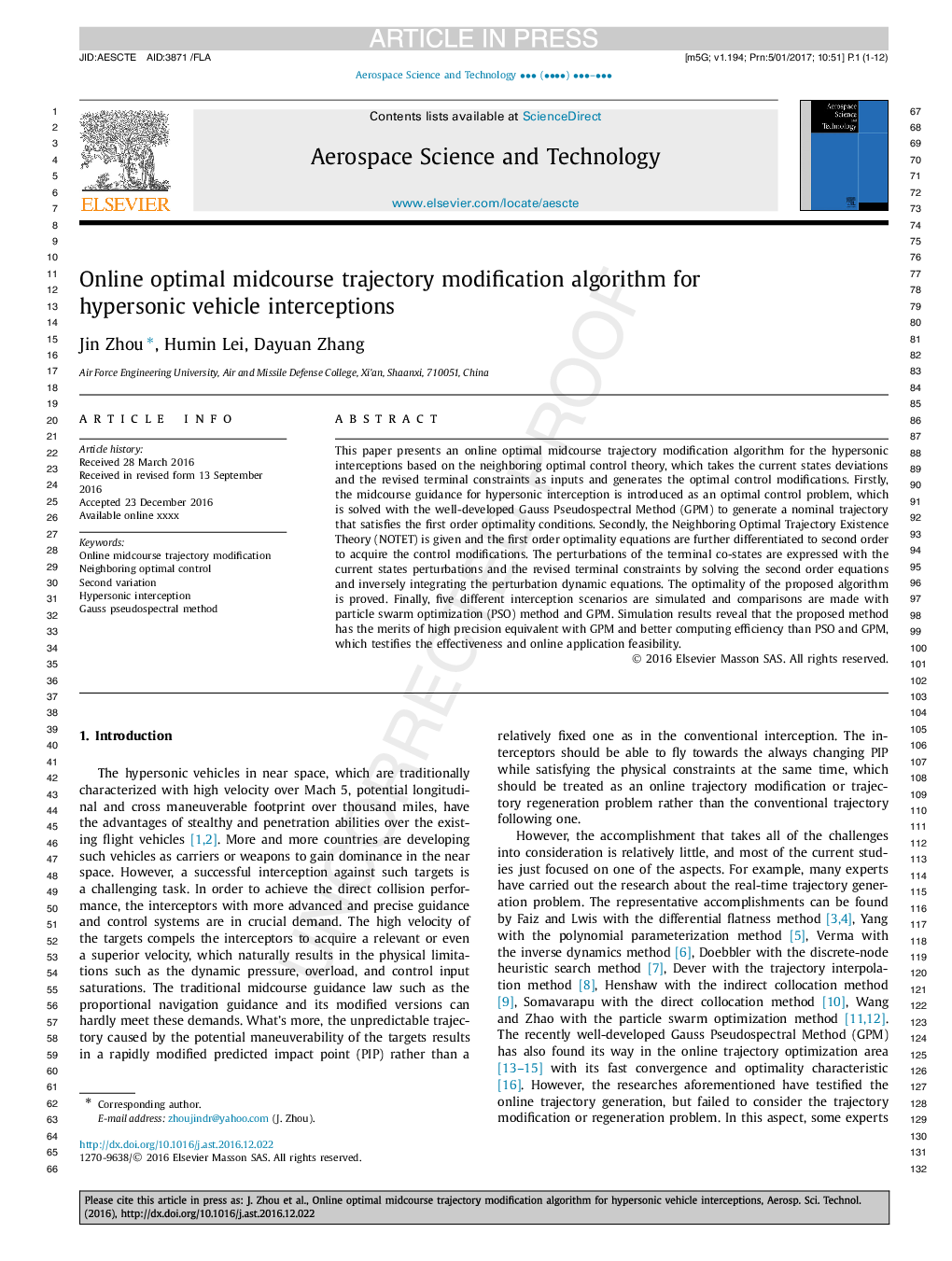 Online optimal midcourse trajectory modification algorithm for hypersonic vehicle interceptions