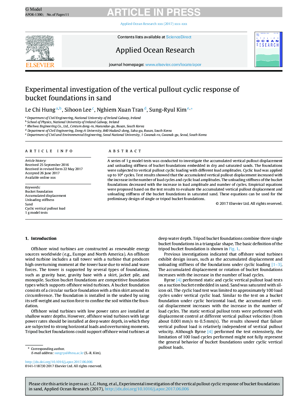 Experimental investigation of the vertical pullout cyclic response of bucket foundations in sand