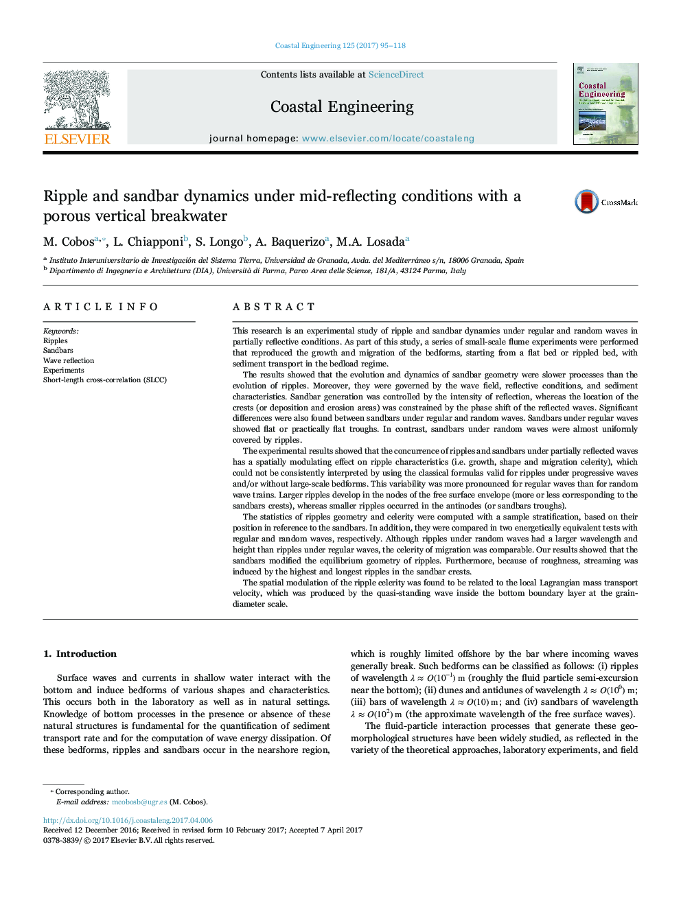 Ripple and sandbar dynamics under mid-reflecting conditions with a porous vertical breakwater