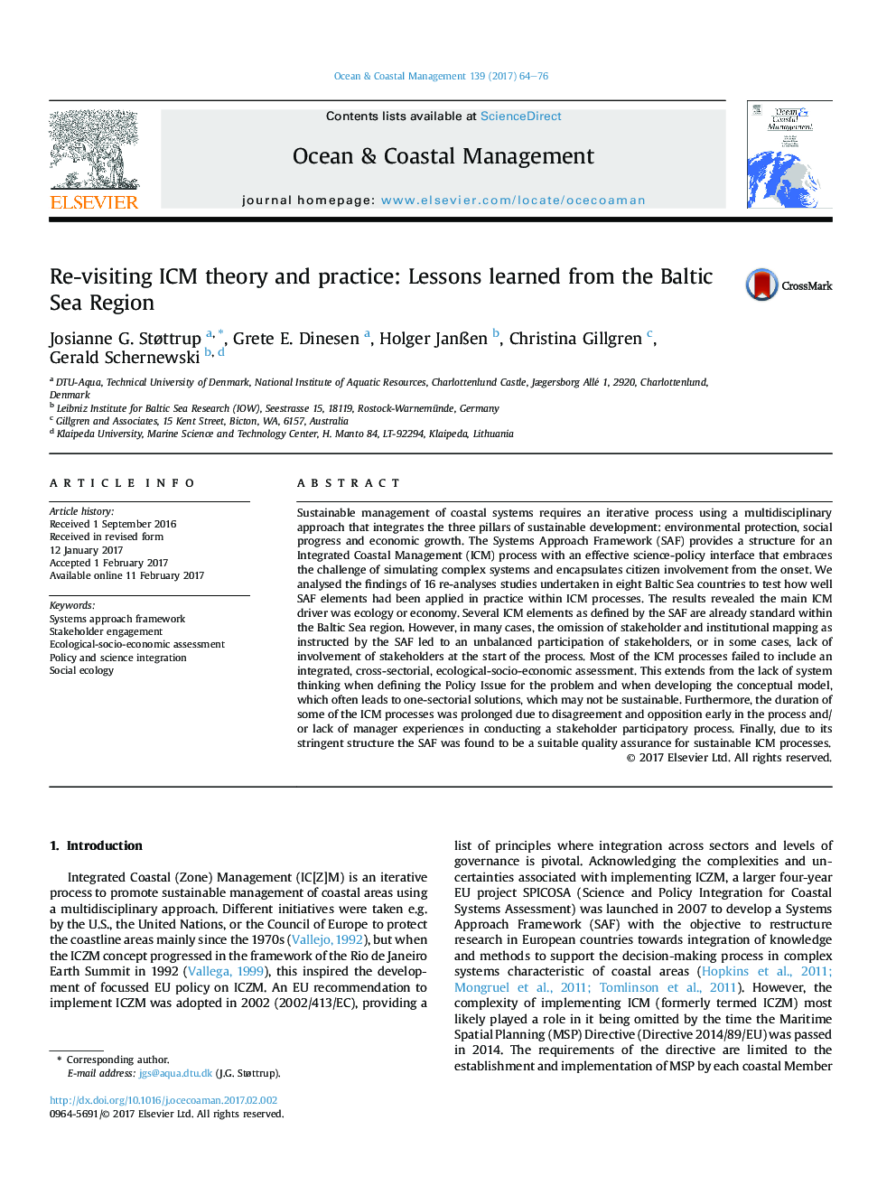 Re-visiting ICM theory and practice: Lessons learned from the Baltic Sea Region