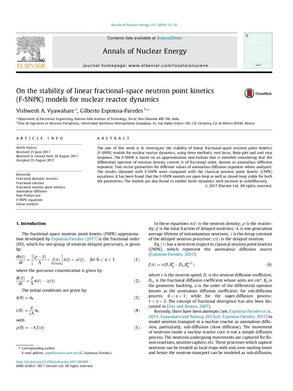 On the stability of linear fractional-space neutron point kinetics (F-SNPK) models for nuclear reactor dynamics