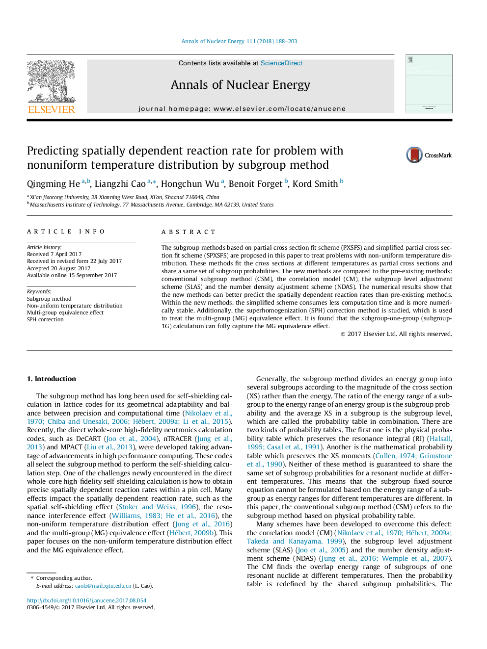 Predicting spatially dependent reaction rate for problem with nonuniform temperature distribution by subgroup method