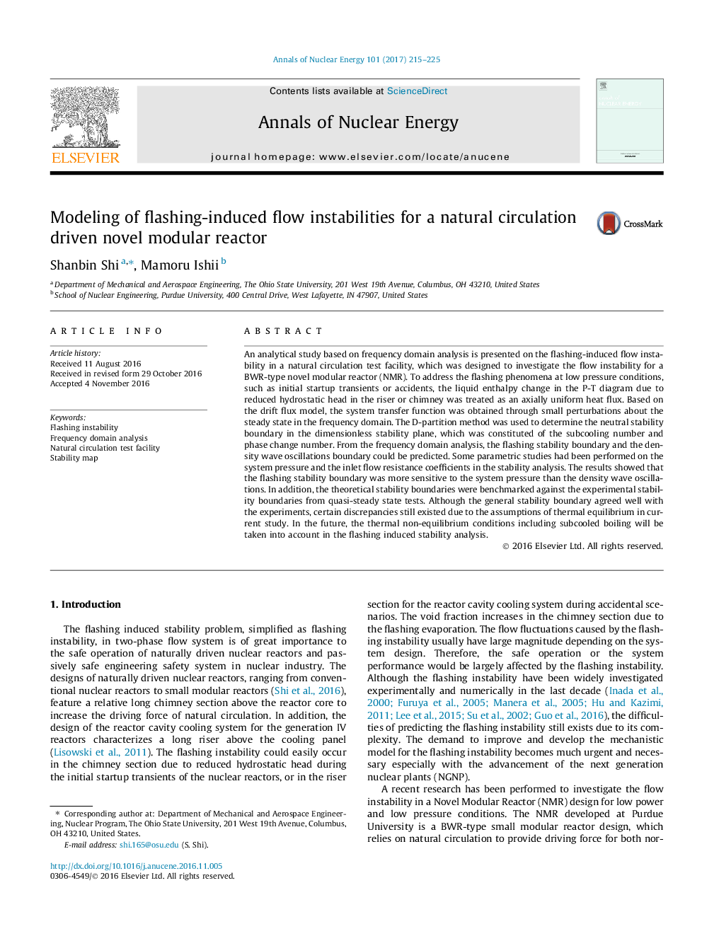 Modeling of flashing-induced flow instabilities for a natural circulation driven novel modular reactor