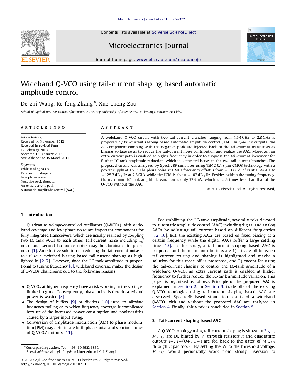 Wideband Q-VCO using tail-current shaping based automatic amplitude control