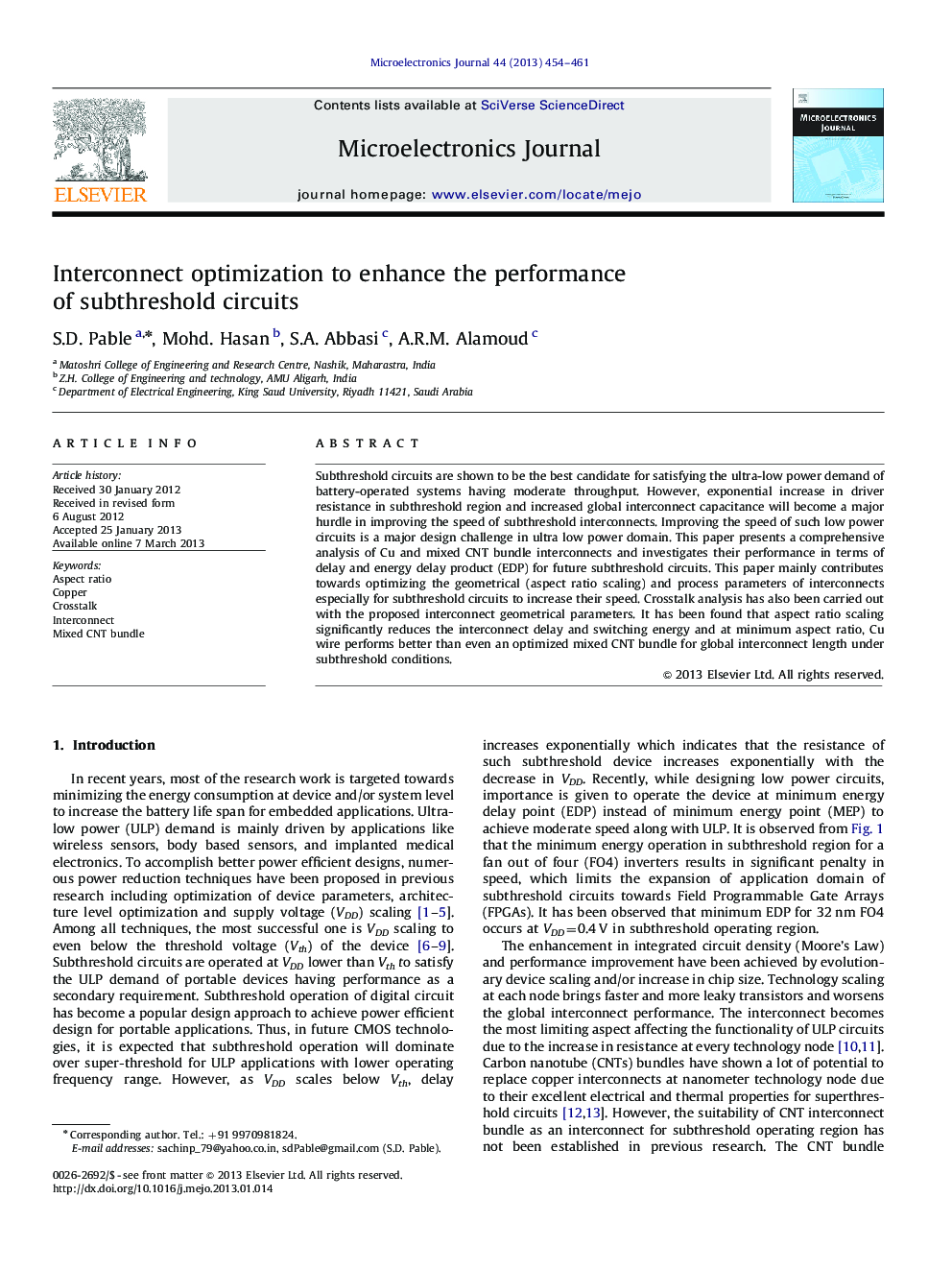 Interconnect optimization to enhance the performance of subthreshold circuits