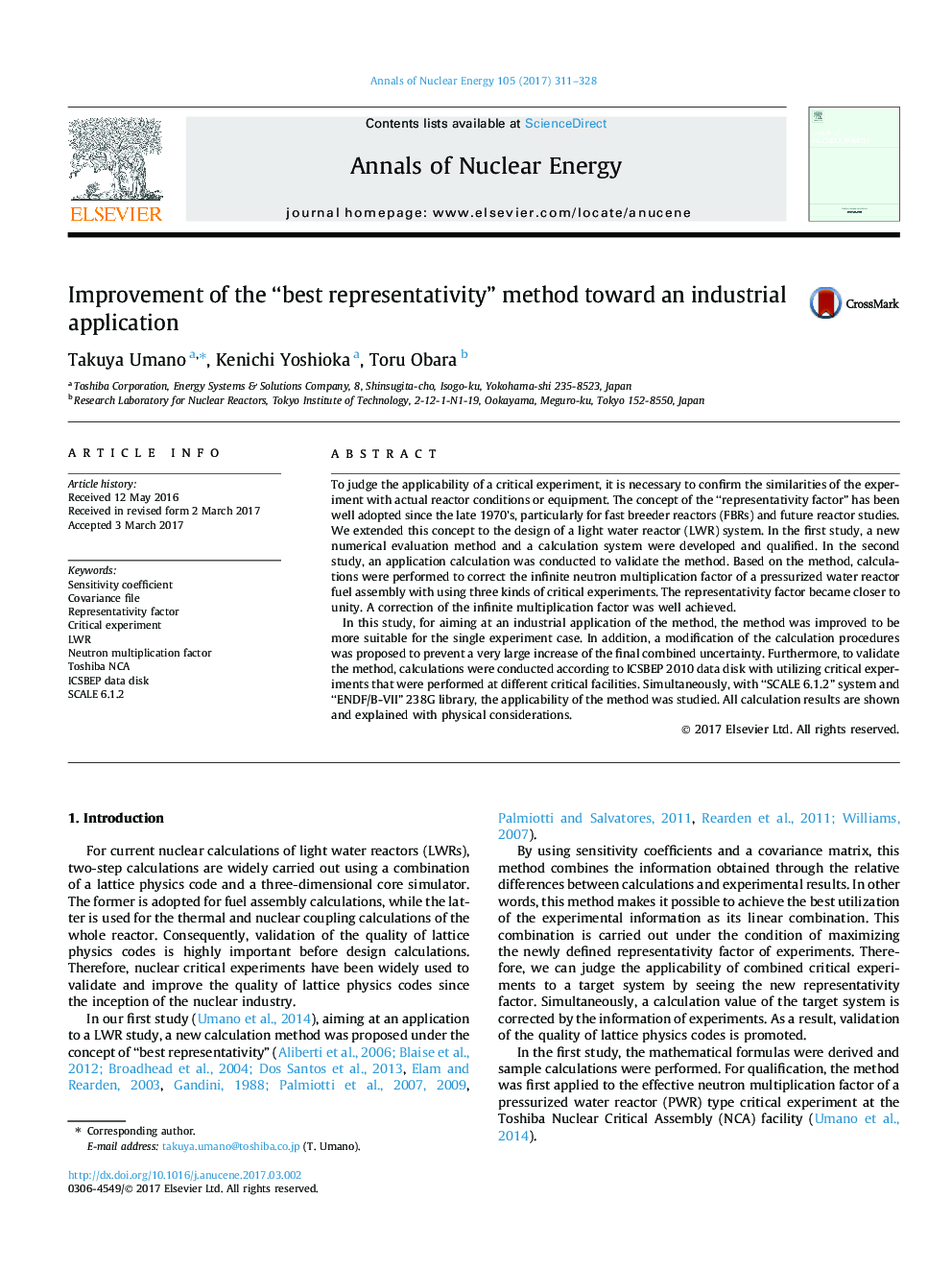 Improvement of the “best representativity” method toward an industrial application