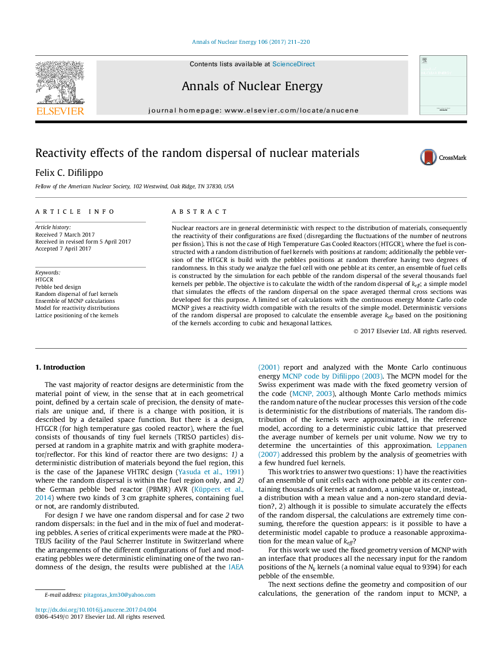 Reactivity effects of the random dispersal of nuclear materials