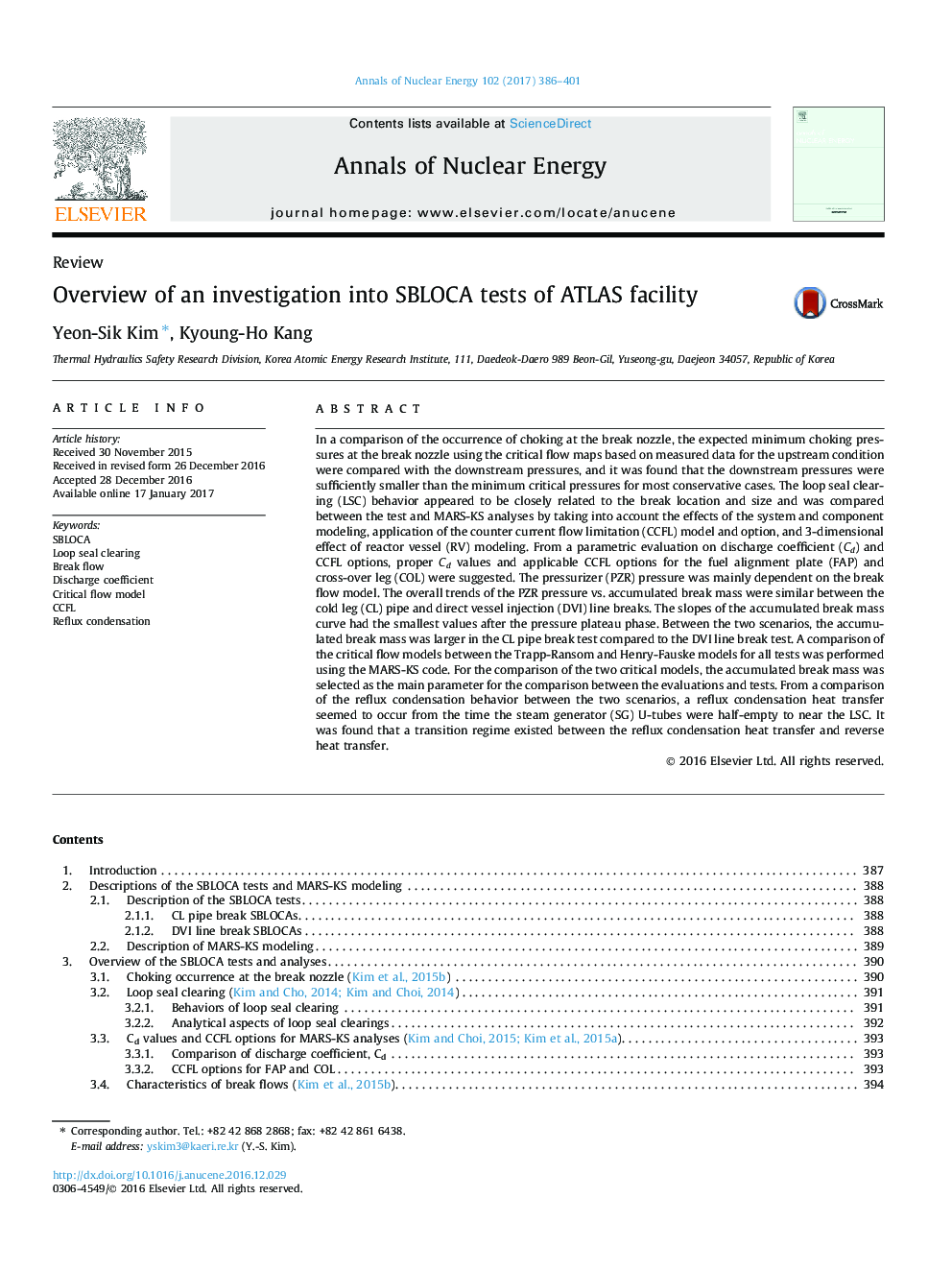 Overview of an investigation into SBLOCA tests of ATLAS facility