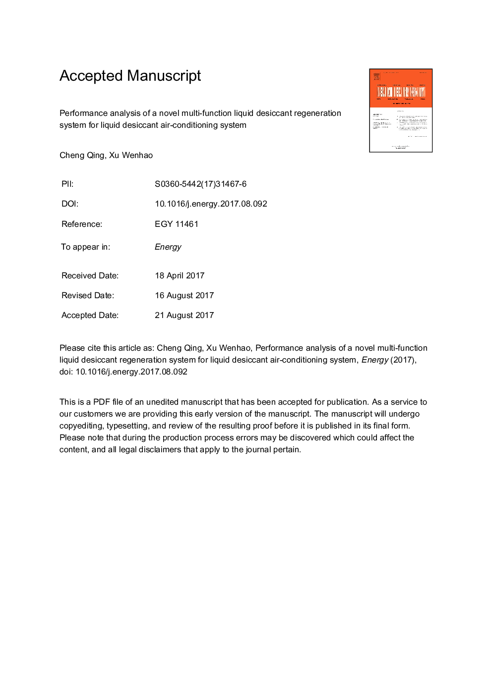 Performance analysis of a novel multi-function liquid desiccant regeneration system for liquid desiccant air-conditioning system