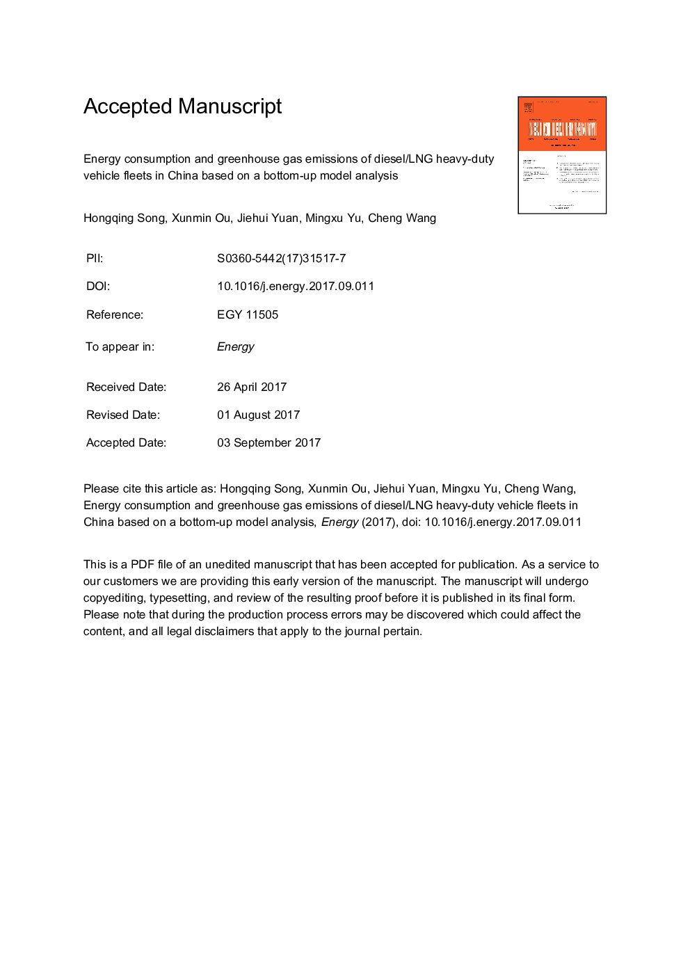 Energy consumption and greenhouse gas emissions of diesel/LNG heavy-duty vehicle fleets in China based on a bottom-up model analysis