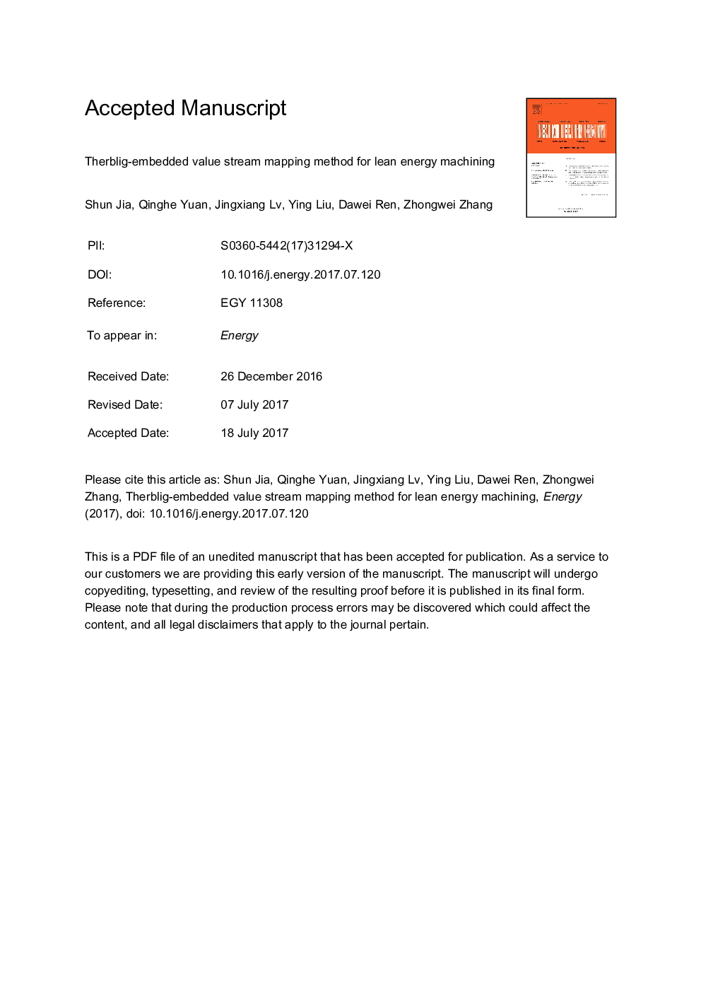 Therblig-embedded value stream mapping method for lean energy machining