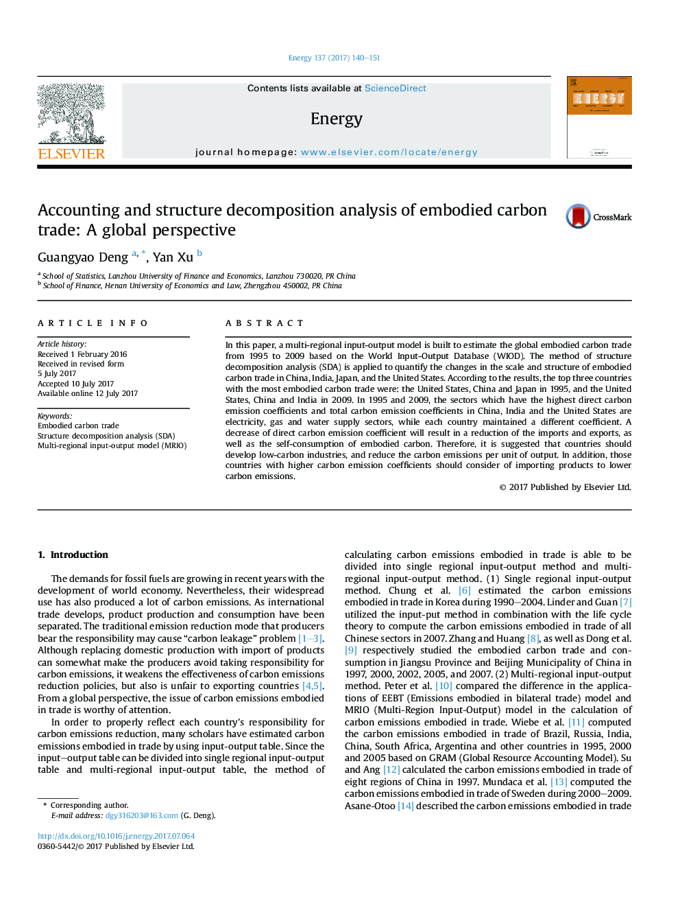 Accounting and structure decomposition analysis of embodied carbon trade: A global perspective